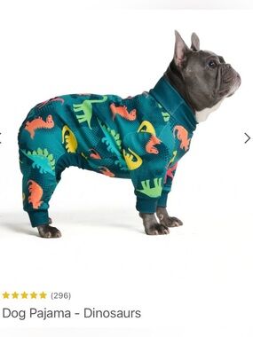 Spark Paws Dog Pajama with Colorful Dinosaur Print
